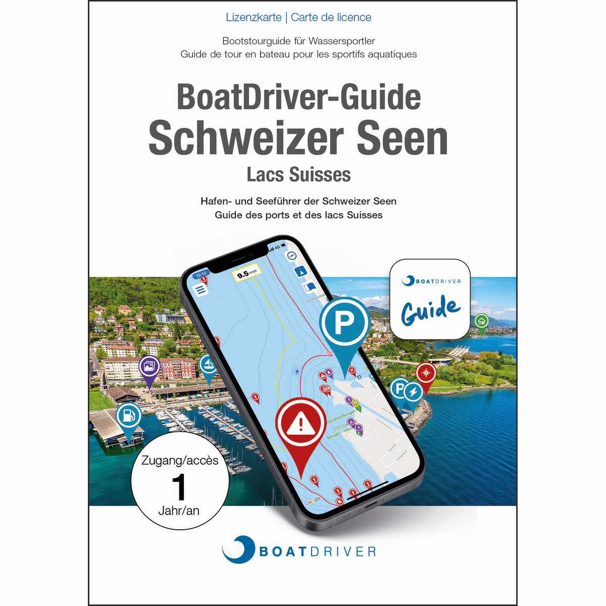 Guide-App Schweizer Seen, DE, FR, IT, EN - 1 Jahr