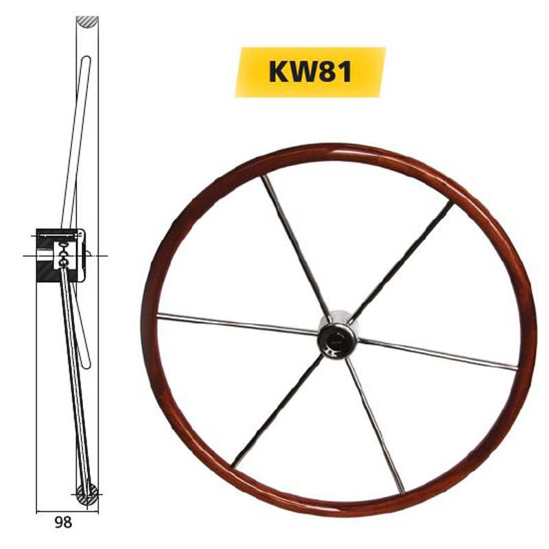 Steuerrad mit Mahagoni-Ring, Typ KW81 810 mm